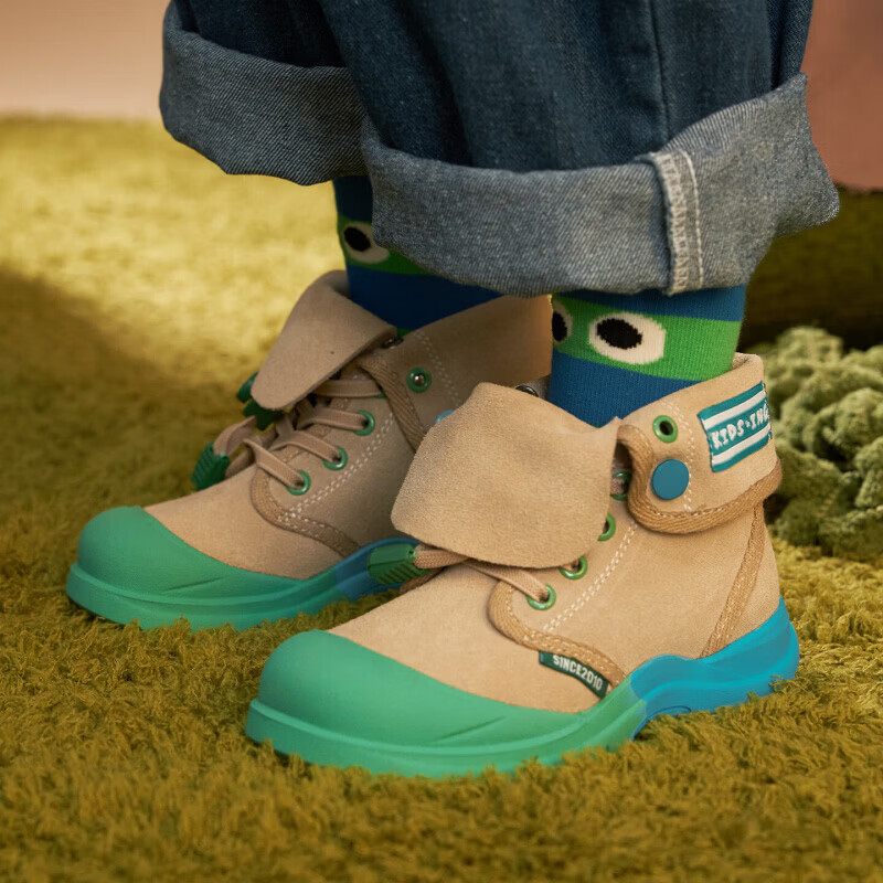 kids.ing【秒杀捡漏】可迪星女童马丁靴秋冬女童短靴中大童单靴女孩靴子 灰色旅行家 34 适合脚长20.6-21.2cm