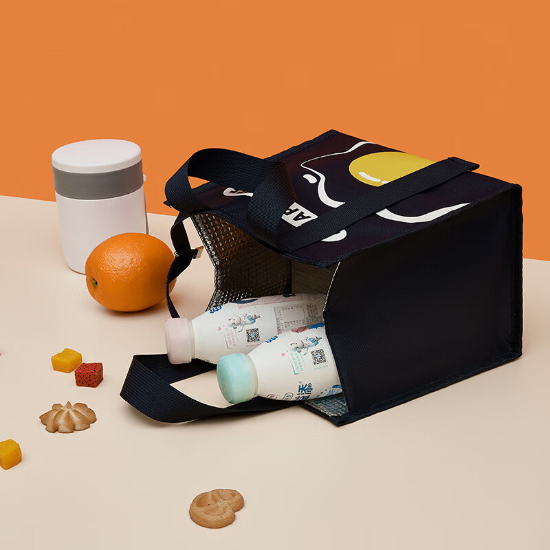 【直发】联诚新款时尚大容量手提饭盒袋学生简约加厚防水便当包保 红色