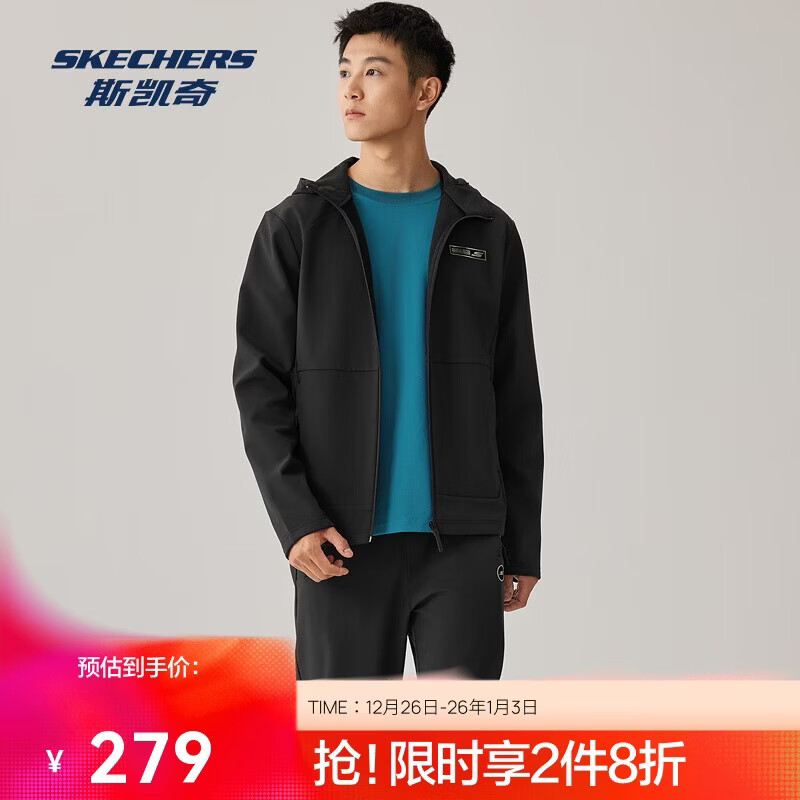 斯凯奇【梁朝伟同款】暮雨3.0保温防污抗静电软壳运动外套P425M075