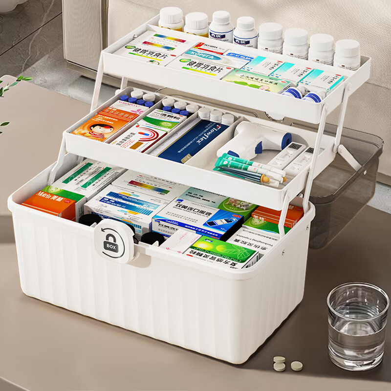 金隆兴家用救急医药箱多功能药品收纳盒小药盒多层婴儿童医疗收纳箱大号