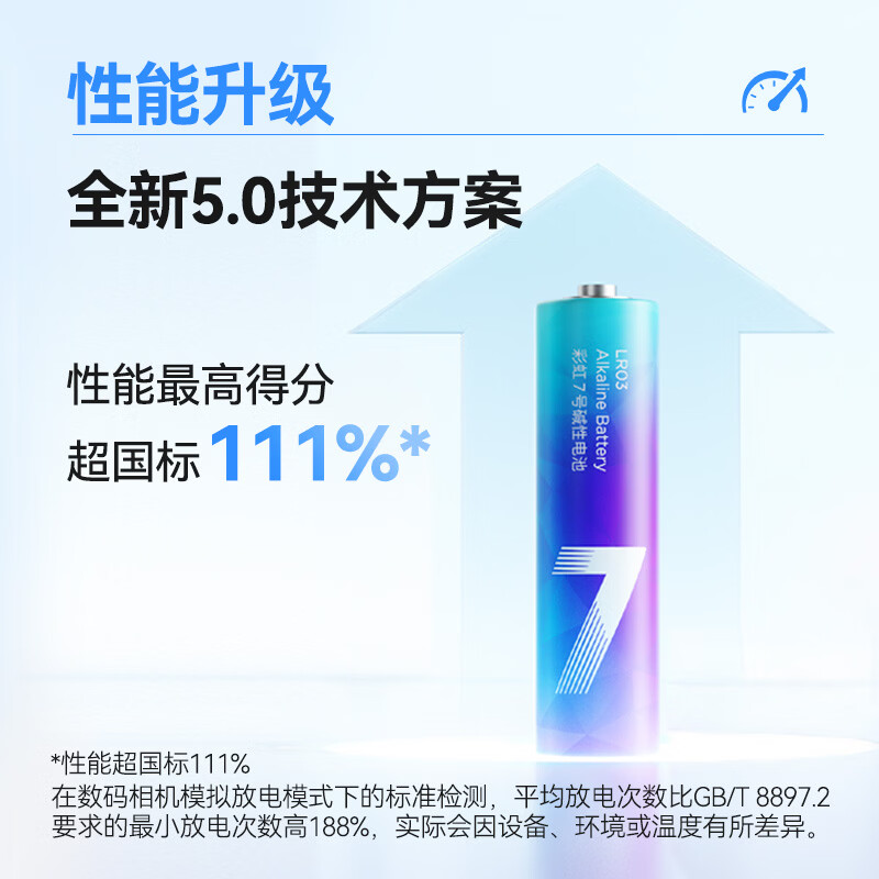 京东京造7号电池10节单色装彩虹碱性电池无汞环保 玩具/血压计/血糖仪/遥控器/挂钟/电子锁/体脂秤/鼠标