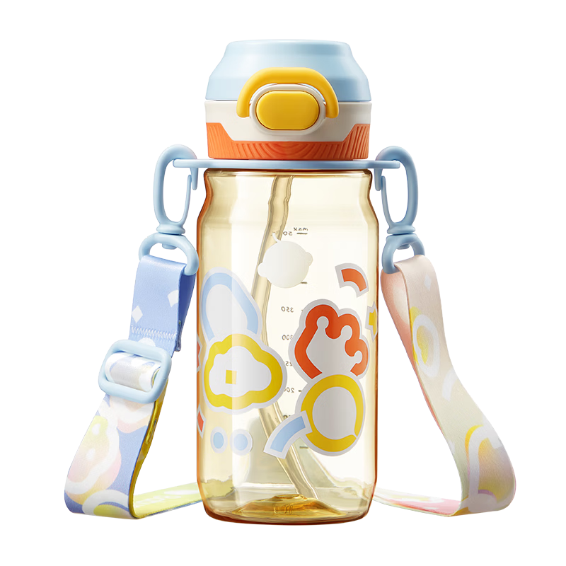 babycare儿童水杯吸管双饮二合一户外运动水壶3岁+学生上学PPSU满杯600ml