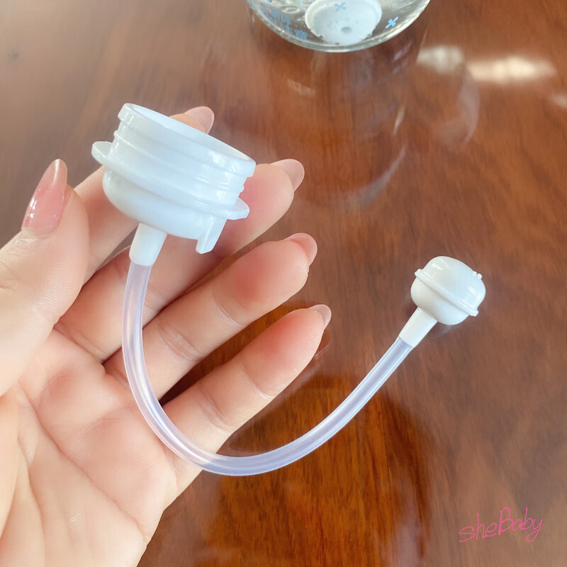 丘比虎用于贝奶瓶配件贝鸭嘴奶嘴吸管手柄配件 3代水杯吸管白色6件套