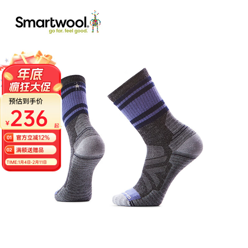 SMARTWOOL����ͽ����ȫ������Ͳ��Ӻ�����ū����ë��ɻ�ϴ1894 1894��л�ɫ052 M���ʺϽ���38-41�� 236Ԫ