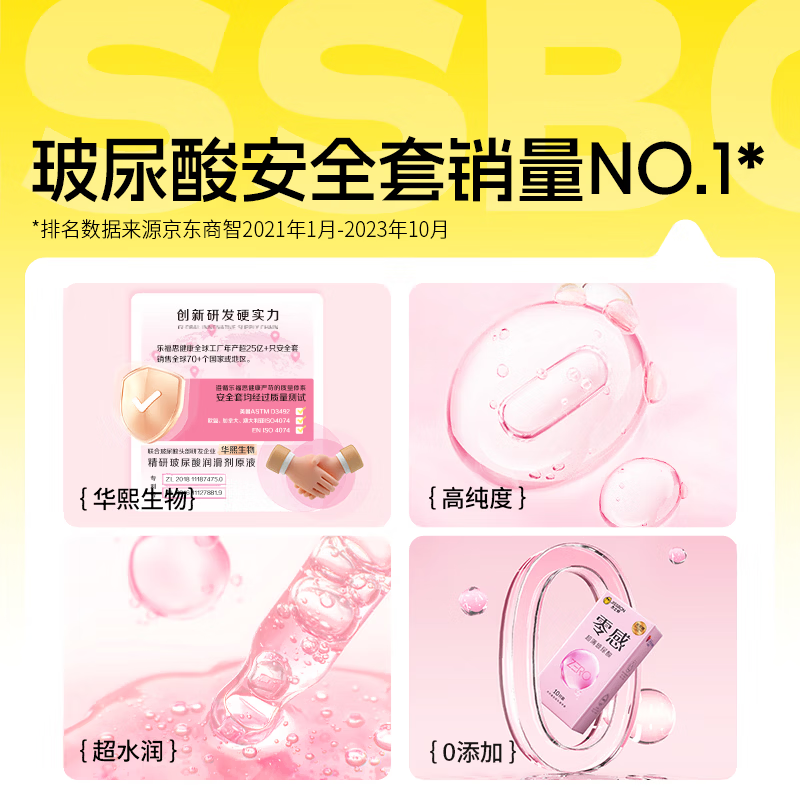 杰士邦001避孕套玻尿酸零感超薄安全套套套润滑0.01男女用成人情趣用品 【超薄水巨多】共18只:玻尿酸超薄组合