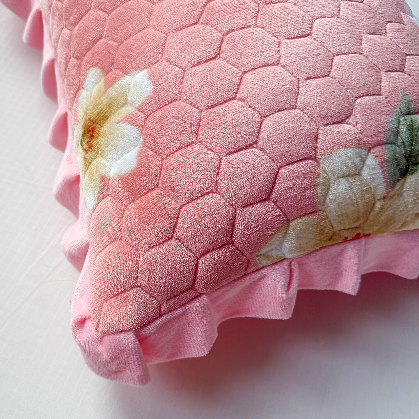 【精选厂家】A类高克重牛奶绒加厚枕套 秋冬季法兰绒单人枕芯套内 牡丹粉【加绒加厚/防静电】 枕套一对48*74cm