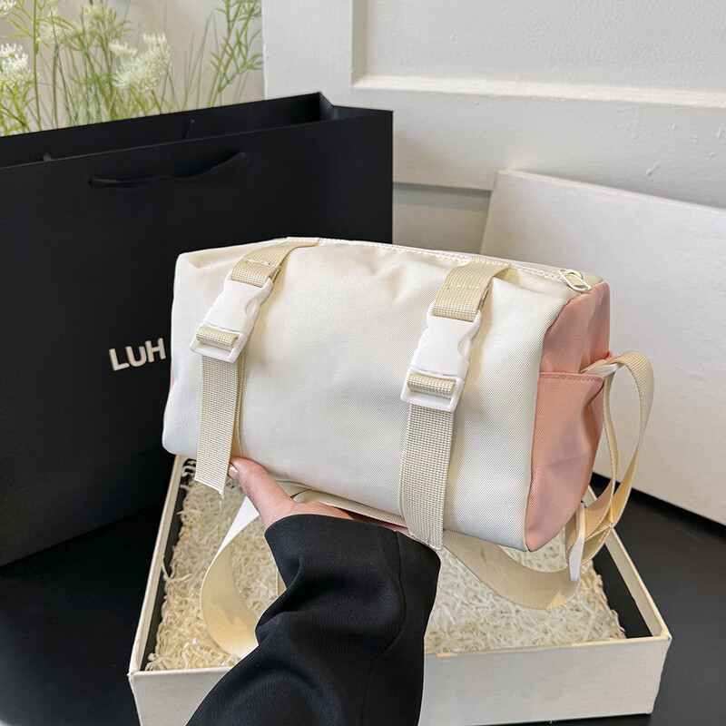 【厂家直发】Chic复古工装港风学生帆布包男ulzzang中性日系原宿 粉色