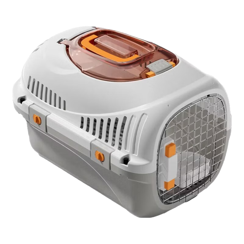 華元寵具（hoopet）貓咪航空箱貓包外出便攜貓籠子貓箱狗狗托運箱車載狗籠寵物太空艙 【搭配水杯-送尿片*10】帶天窗款（送掛碗+隔尿板）