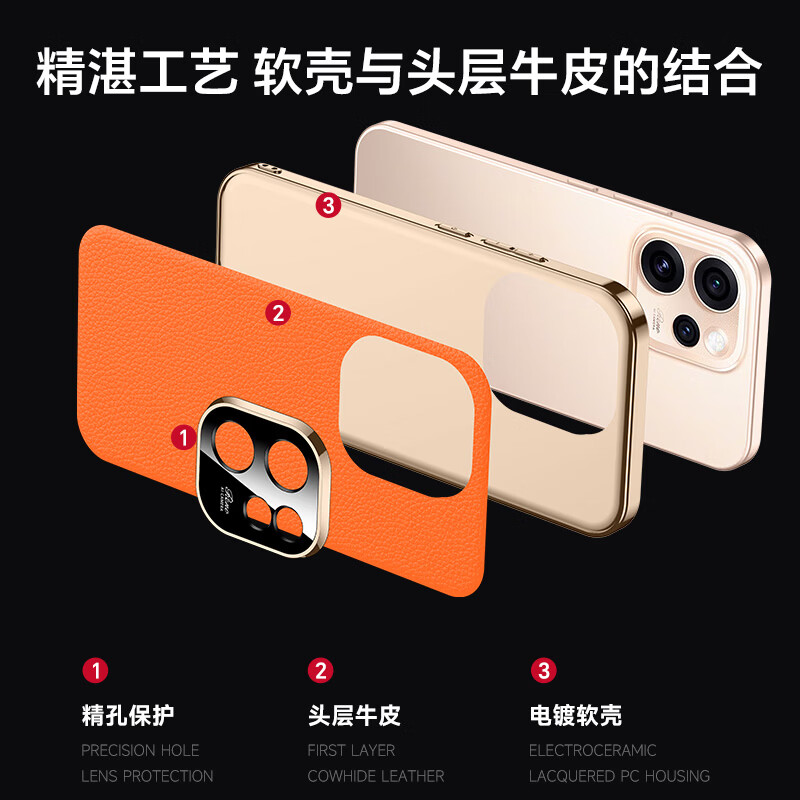 麦焕【头层真皮】OPPOreno15pro手机壳新款reno15真皮电镀保护套全包超薄防摔款 【暗紫色】头层牛皮保护套 OPPOreno15