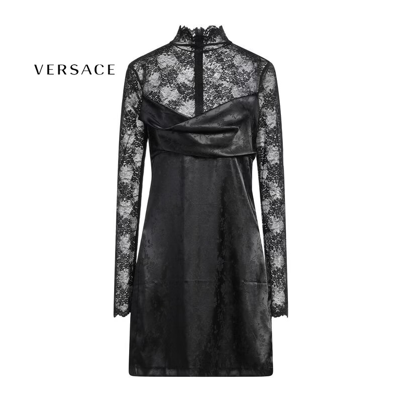 范思哲（VERSACE） 輕奢 女士 短款連衣裙 Black 20 | 40 IT