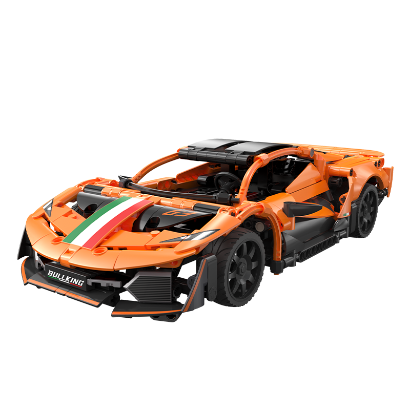 咔搭(CaDA)1:14 熾橙狂影 編程遙控跑車拼裝積木益智拼插男孩兒童生日禮物
