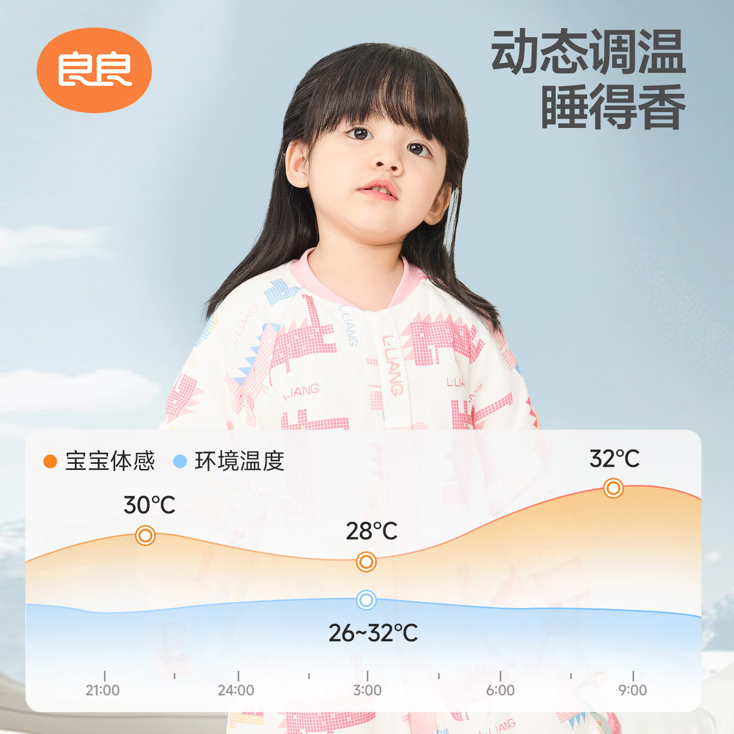 良良婴儿睡袋恒温睡袋儿童春季分腿睡袋宝宝棉厚防踢被子可拆袖 几何龙粉-40G春秋款【室温20-25℃】 3XL码(建议身高110-125cm)