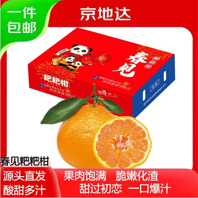 京地达四川春见耙耙柑橘子鲜水果净重10斤果径85mm+源头直发包邮