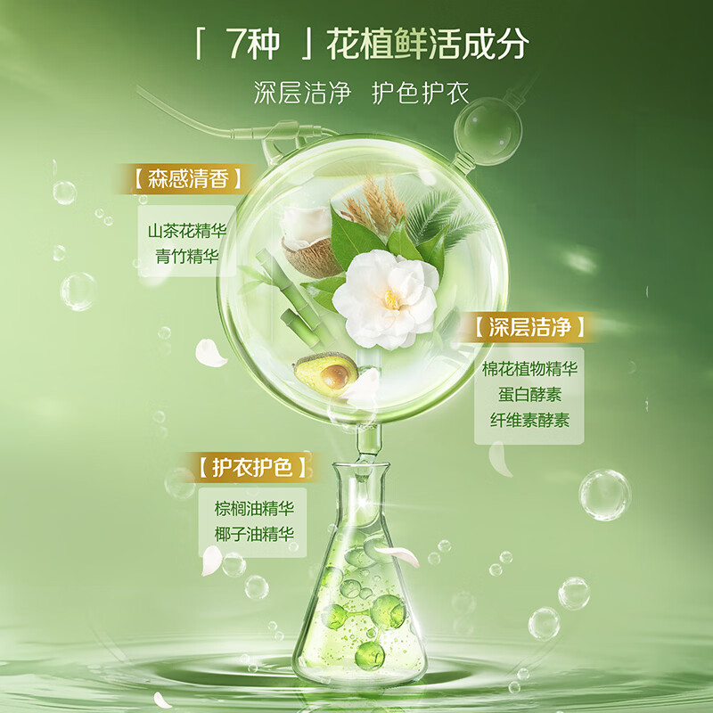 立白花植柔护深层洁净天然洗衣粉衣服去污实惠装正品去渍山茶花 花植粉850g