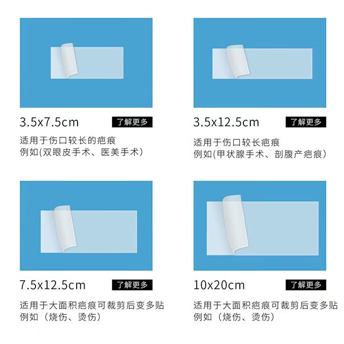 丝芙美疤痕敷料进口医用硅酮疤痕凝胶祛疤膏 医美双眼皮手术修复2.5x2.5 2.5cm*2.5cm