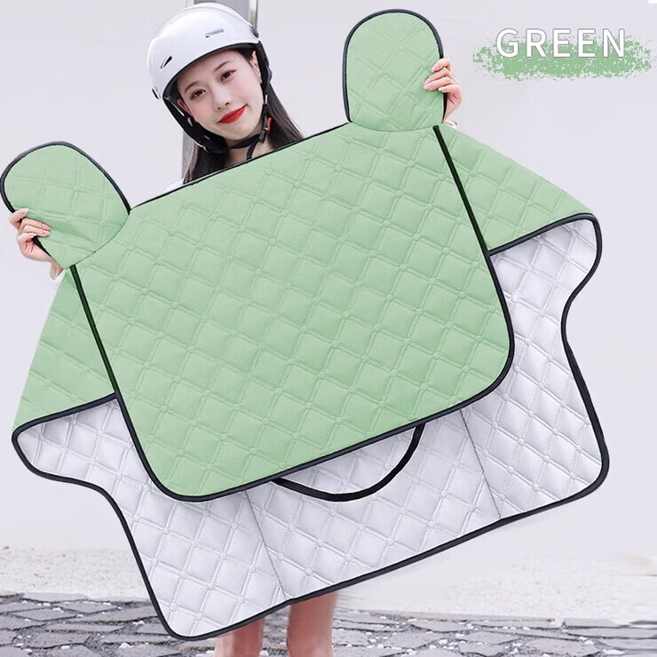 完壮夏季电动车摩托防晒挡风罩薄款防雨防风被防水夏天电车春秋电瓶车 【灰色】大口袋+侧翼款 普通款 【浅绿】大口袋+侧翼款