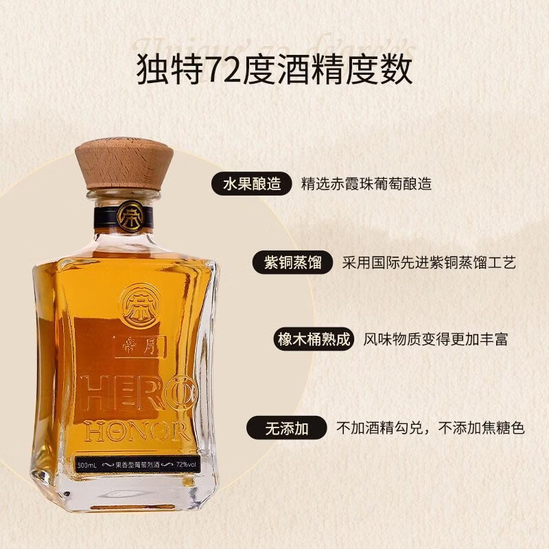 帝月宁夏贺兰山东麓高度葡萄烈酒 72度500ml白兰地蒸馏酒送礼自饮礼盒 葡萄烈酒72度 整箱 500mL 6瓶 【赠1瓶烈酒3代】