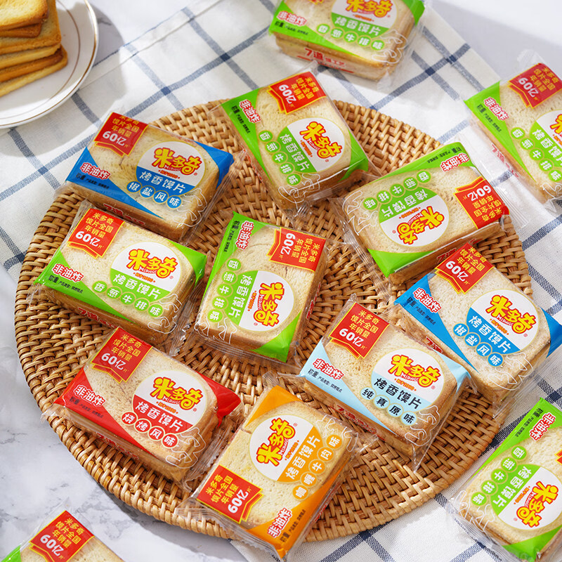 米多奇烤香饃片饅頭片24包早餐烤饅頭片饅頭片批發(fā)餅干 干零食