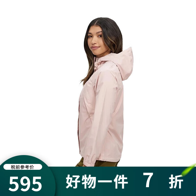北面【JD物流】北面美版女款W ANTORA防风防水透气连帽冲锋衣夹克 UBF-沙粉色 XS