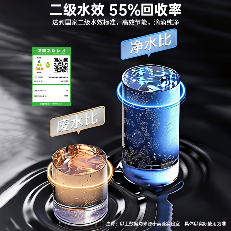 美菱(MeiLing)净水器家用净饮机RO反渗净水器瞬时1000G大流速直饮机通用滤芯厨下式自来水过滤器 上门安装【五级过滤·1000G大通量】3年质保