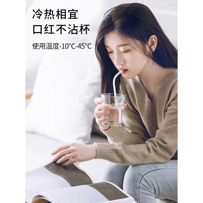 茶花（CHAHUA）独立可弯曲纸质环保可降解孕妇产后弯头纸质吸管带一次性单独包装 独立纸包款【2包-共100支】
