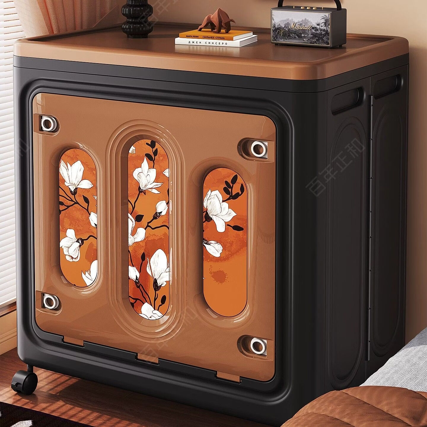 水天一方新中式收纳柜大容量翻盖收纳箱卧室客厅储物箱衣服衣物被子折叠箱 260L超大容量【加厚折叠式】