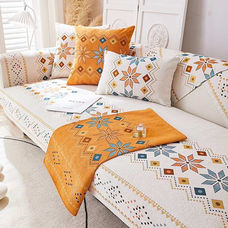 梓晨沙發(fā)墊四季通用2025新款雪尼爾沙發(fā)坐墊防滑高檔真皮沙發(fā)專用坐墊 西西里-白色（親膚雪尼爾  耐磨耐抓不起球） 110*210cm (三人位 ) 