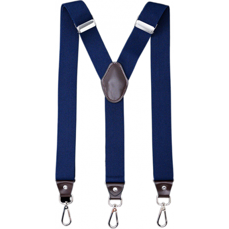 JOYBOKER男士掛鉤背帶成人西褲鉤扣背帶吊褲帶胖人男式夾吊帶褲夾 藏青色