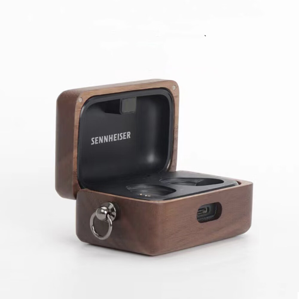 BMAD适用于森海塞尔MOMENTUM真无线三代4代蓝牙耳机保护套实木质收纳盒森海塞尔 CX PLUS TW耳机壳 森海塞尔3代/4代 胡桃木