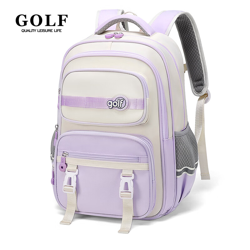 高尔夫(GOLF)双肩包男女百搭背包女休闲旅行学生书包防泼水出游背包【Q】 款式12-紫色