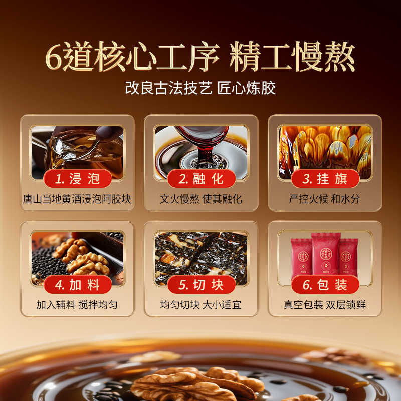 同仁堂低糖阿胶糕礼盒 营养补品滋养气血女送妈妈送长辈礼物 胶元糕 【精致礼盒】 520g*1盒 1份