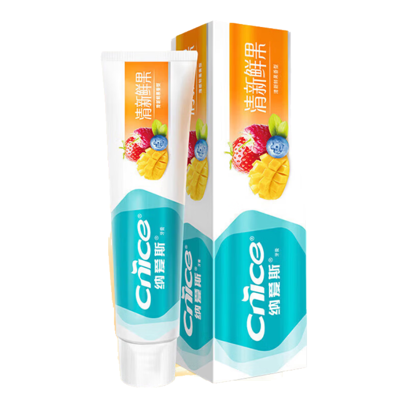 纳爱斯牙膏清新口气去异味口臭去渍牙龈护理防蛀成人鲜果牙膏120g