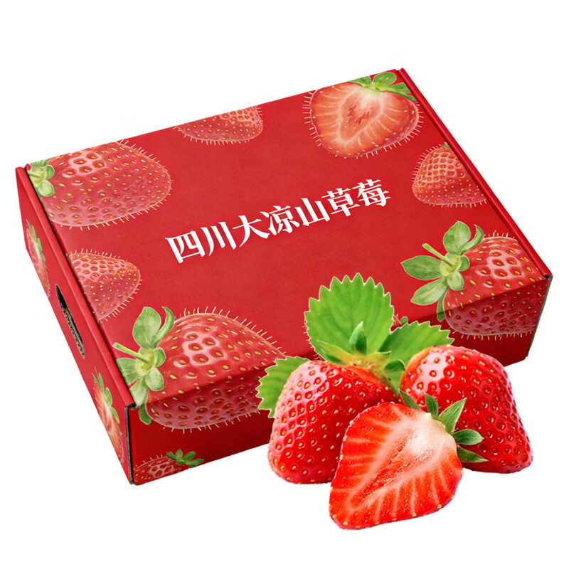 果食鲜丰四川大凉山草莓新鲜草莓水果高山露天种植红颜草莓现摘现发 大凉山草莓【250克/20-24枚】*4盒装 京东折扣/优惠券
