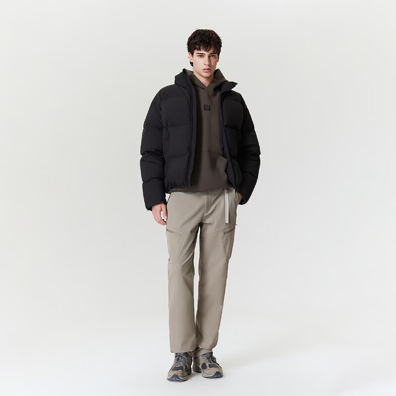 杰克·琼斯(JACK&JONES)【防水】男生春季百搭羽绒服宽松立领时尚保暖舒适上衣226112045 E43纯黑色 2XL (190)