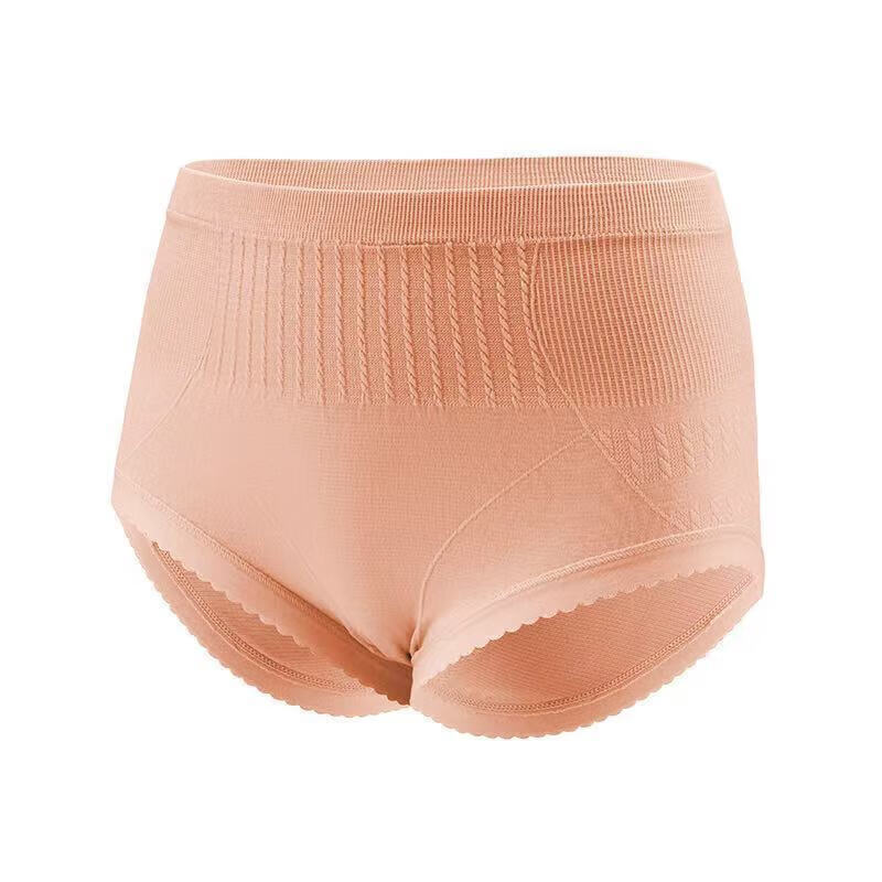 宜而爽秋冬季中高腰女士内裤高弹亲肤抗菌短裤舒适透气包臀无痕三角裤 4条装（颜色随机） XL 【亲肤高弹】 【130-170斤】