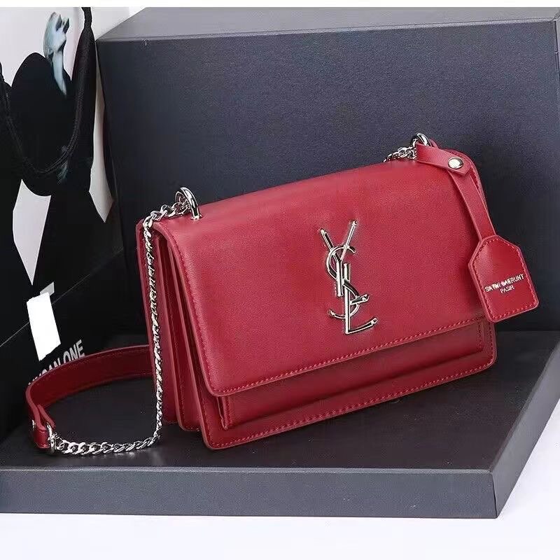 酷奇袋鼠轻奢包包女包单肩包新款时尚链条小方包百搭斜挎包生日礼物送女友 红金+礼盒包装