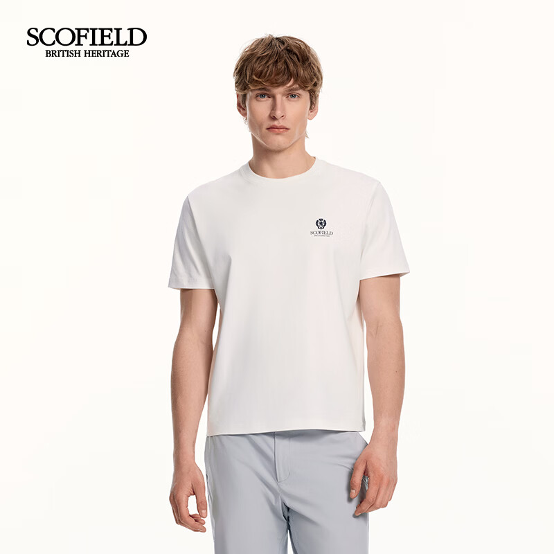 Scofield男装26年早春新品100%棉柔软透气宽松百搭短袖圆领T恤男 白色 M (170)
