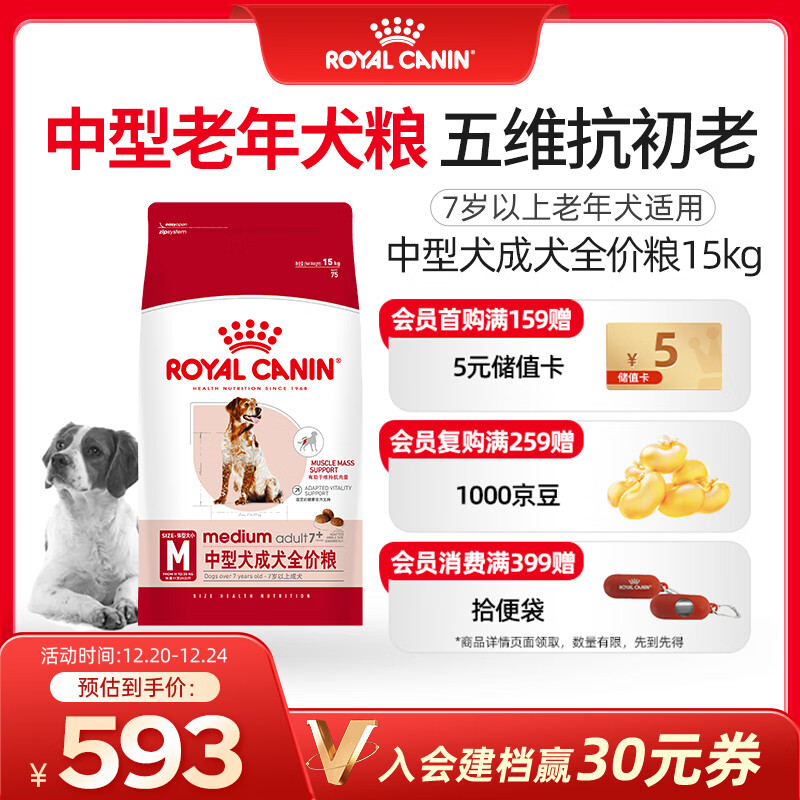 皇家狗粮 成犬狗粮 犬粮 宠物 中型犬 SMA25全价犬粮 ≥7岁 15KG