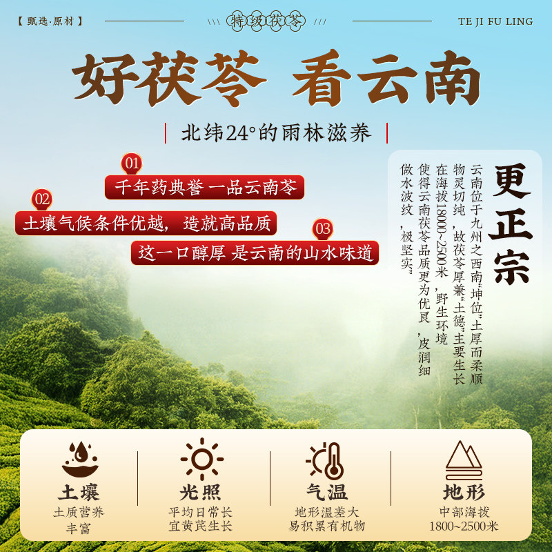 信盛堂特级云南老树茯苓中药材中心块白茯苓块泡水排毒祛湿茶 特级土茯苓250克*4罐装 250g*4罐