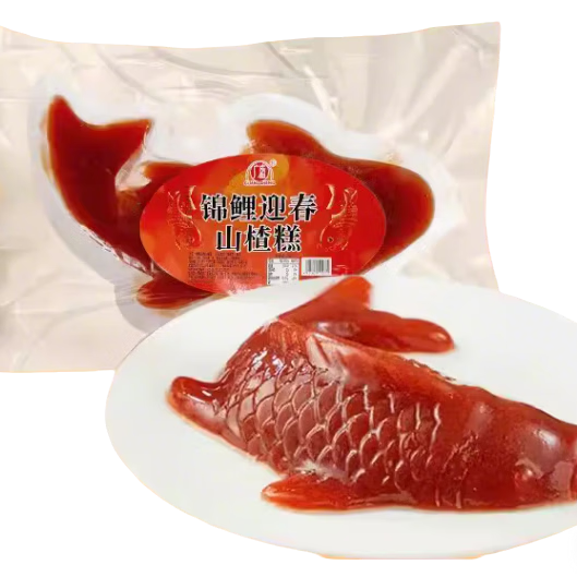 广盛锦鲤山楂糕年货造型蜜饯年夜饭新年大吉餐桌摆盘必备东北特产 山楂鲤鱼320g*2条【二龙腾飞】