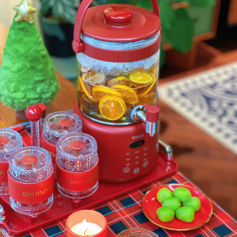 LAPULIAO元旦礼物送女生闺蜜创意实用高档套装2026新年礼物公司年会伴手礼 养生好礼-智能水桶+6杯+杯架托盘丨礼盒装