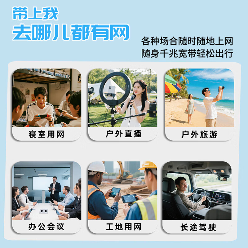 羽浪真5g随身wifi6千兆双频移动随身wifi2025款cpe路由器流量免插卡车载便捷式无线上网卡直播办公通用 【真5G旗舰版】WiFi6高速双频段+可拆卸电池