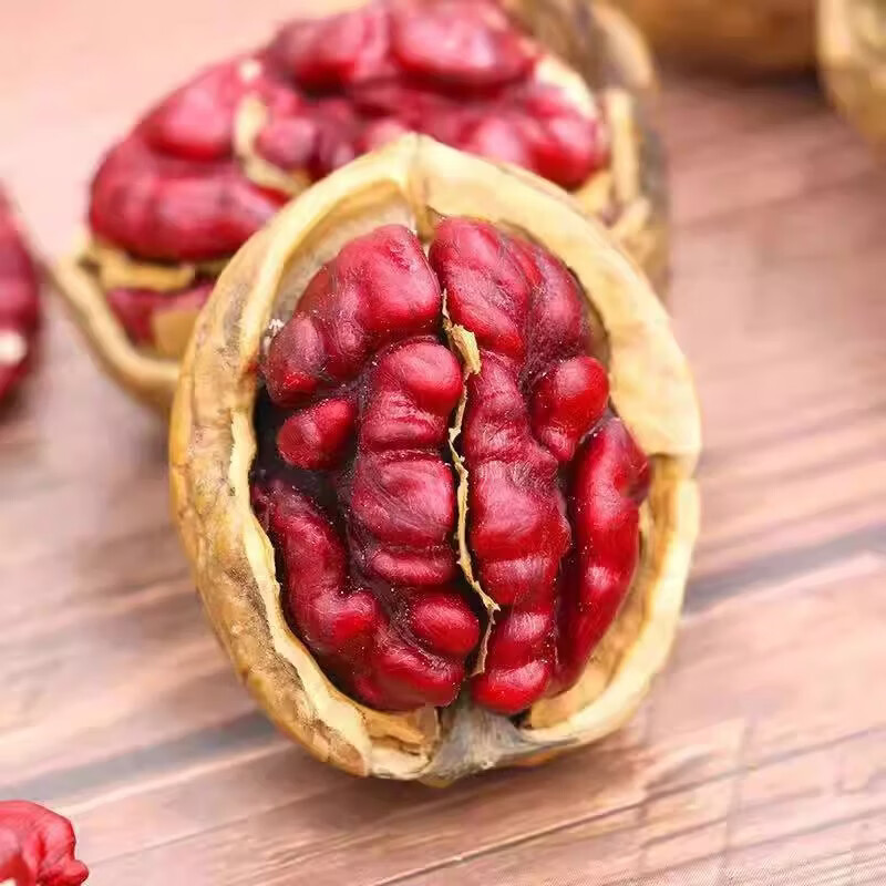 渲鬓染红皮核桃新疆特产剥皮新疆特产新货薄皮易剥营养丰富孕妇老人皆