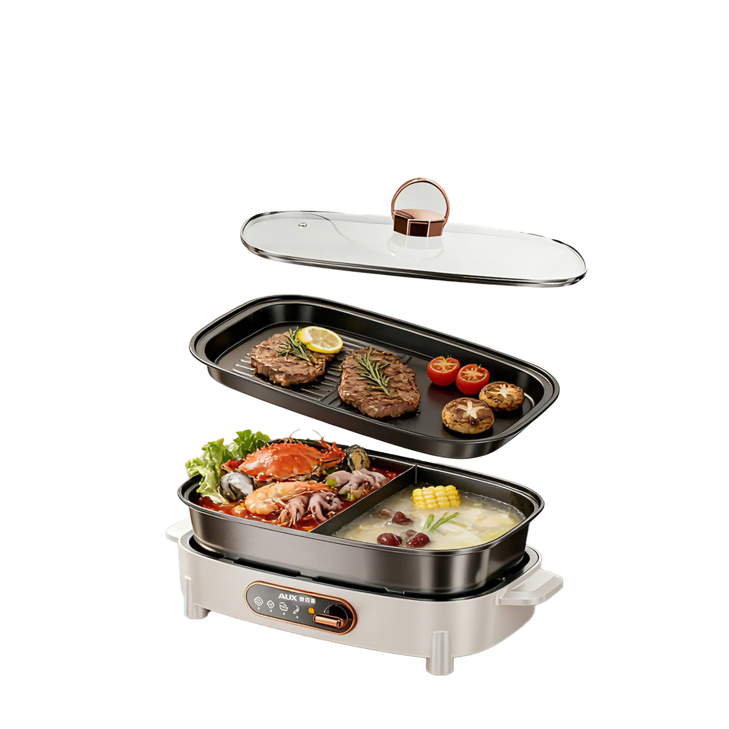 �¿�˹��AUX����������һ��๦������������һ�̿�����ԧ���ר�ÿɲ�ж����ʽ���ÿ�����ɼ����̵��տ�¯ ˫�̿����������忾��+ԧ����� 229Ԫ