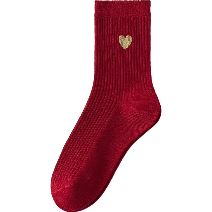 新年鸿运棉袜袜子女福禄中筒袜保暖红色本命年男女喜庆长袜 【随机款式】 涤纶印花版 2双