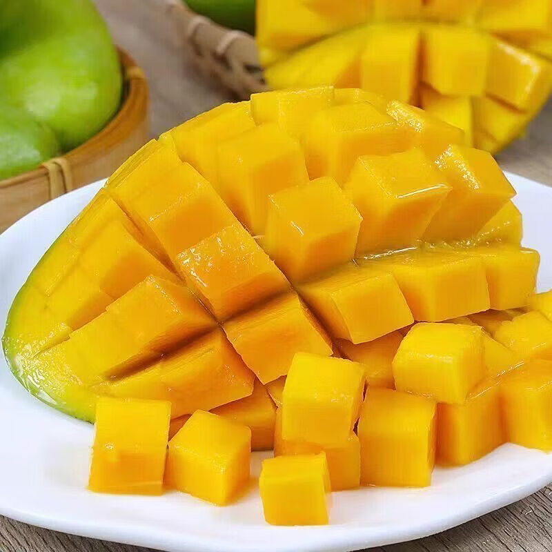 余悦海南金煌芒【多地次日达】新鲜现摘青皮水仙大芒果甜心芒送礼整箱 带箱5斤【单果250-350g丨净4.5斤】精选装