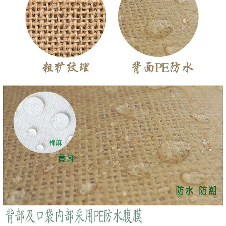布艺多层储物袋黄麻怀旧复古收纳袋宿舍门后床头衣柜壁挂式整理袋 黄麻邮章三兜