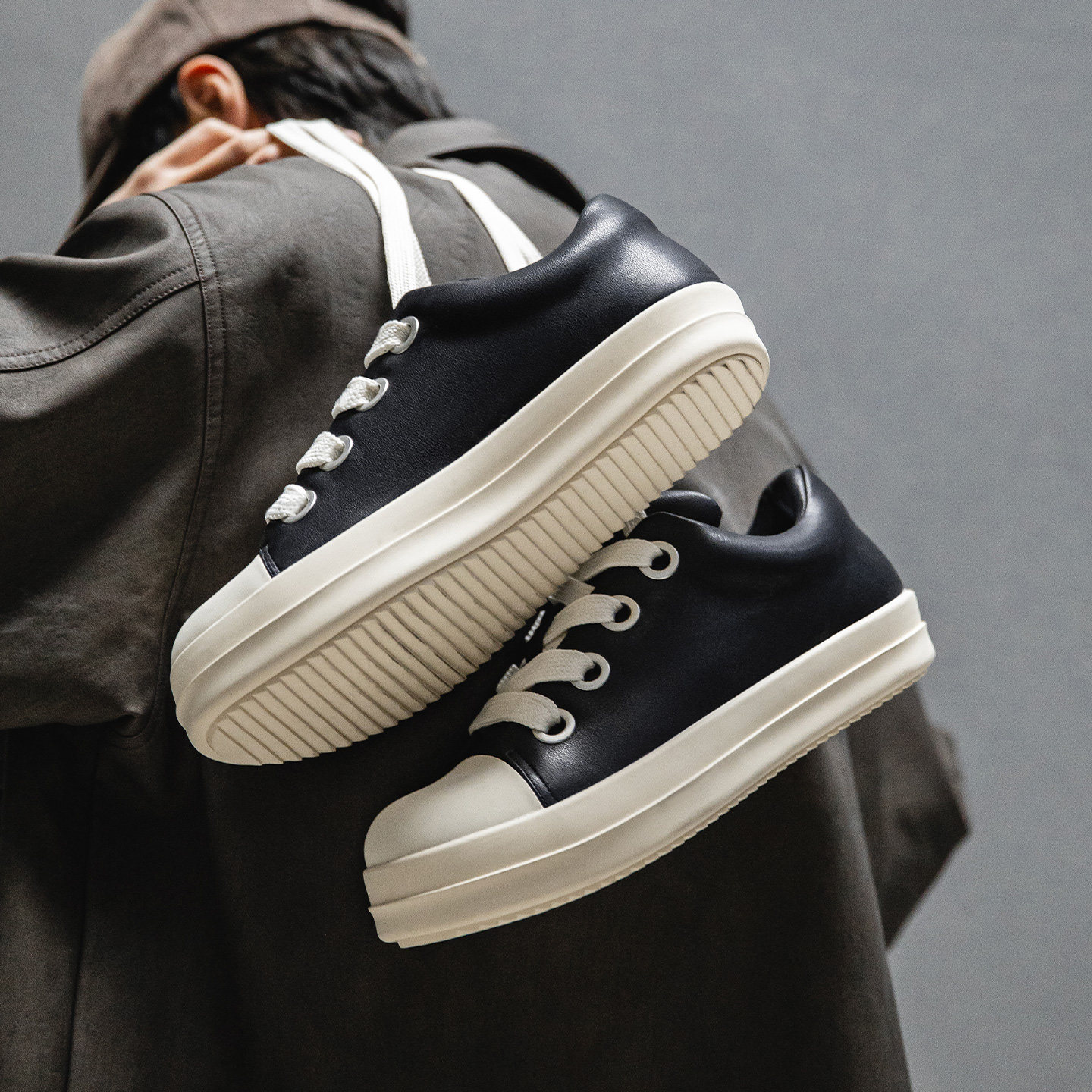 Mr.A小胖丁板鞋男鞋2026新款复古解构大头鞋高街暗黑厚底面包鞋春MRA 黑色 39