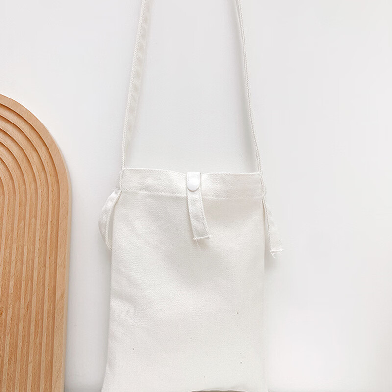 【优选直发】简约纯色小众斜挎帆布小包包随身便携手机包女斜挎放 白色