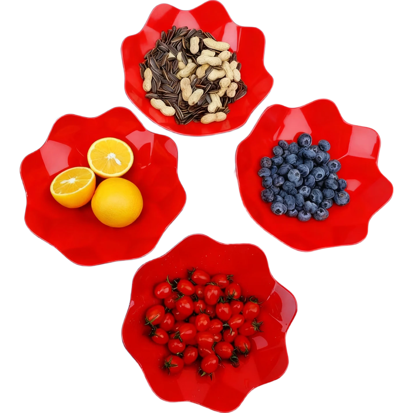 【新年必备】喜庆果盘创意水果盘茶几家用塑料瓜子干果糖果盘 带囍字果盘【1个】